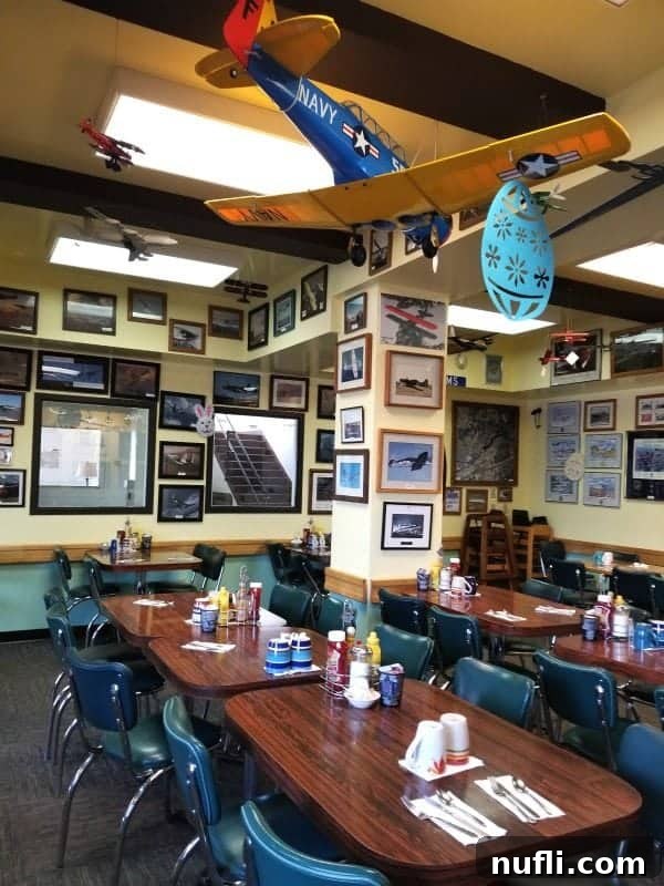 Spokane Washington Adventures Your Ultimate Guide 6 restaurant with plane art and planes hanging from the ceiling