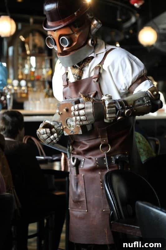 Toothsome Chocolate Emporium at Universal CityWalk 6 Jacques, the robot sidekick, posing with guests at Toothsome Chocolate Emporium, adding to the interactive fun.