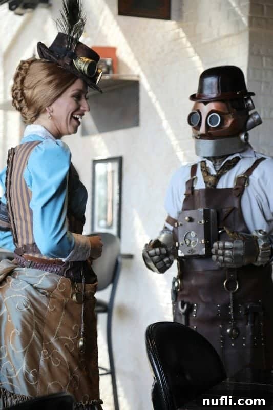 Toothsome Chocolate Emporium at Universal CityWalk 7 Penelope and Jacques engaging with delighted guests at Toothsome Chocolate Emporium, creating a lively atmosphere.