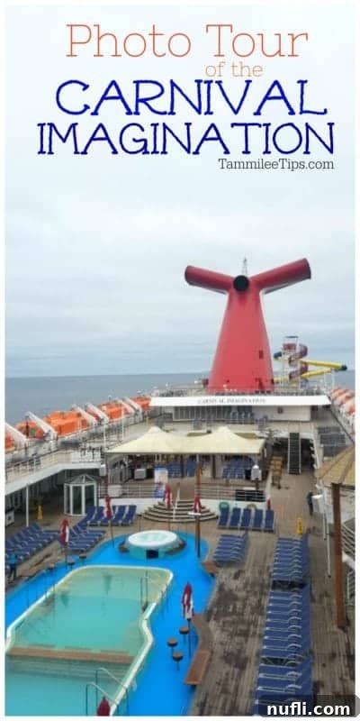 Carnival Imagination's expansive upper deck, ready for adventure.