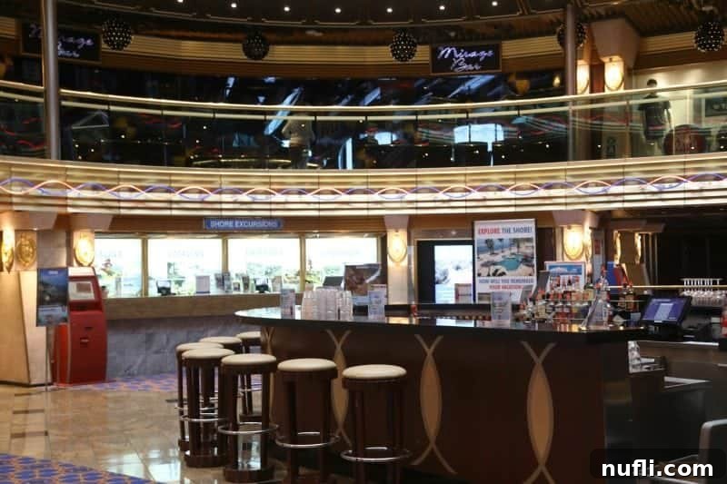 The inviting lobby bar on Carnival Imagination, perfect for a pre-dinner drink.