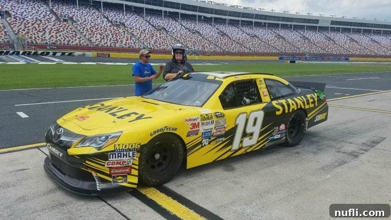 Tammilee getting into a Nascar with the #19 on it