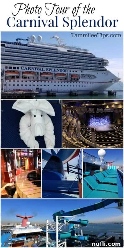 A grand view of the Carnival Splendor cruise ship, showcasing its vibrant design and inviting atmosphere for an unforgettable cruise vacation. #CarnivalSplendor #CruiseTravel #ShipTour