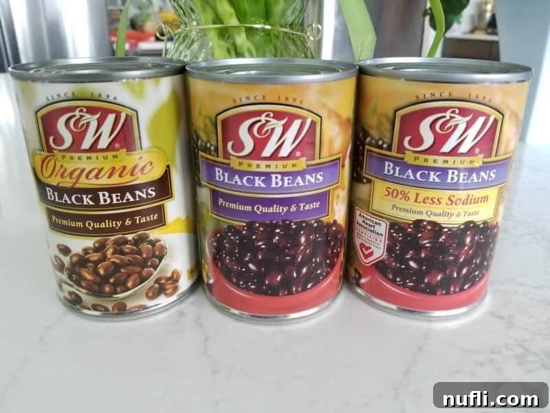 Irresistibly Fudgy Black Bean Brownies 3 S&W Bean cans on a white counter