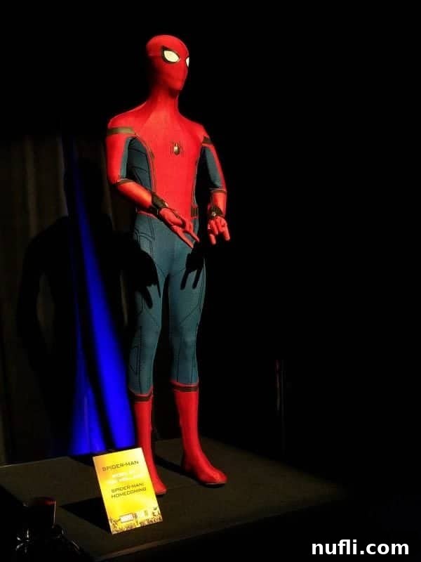The advanced Spider-Man costume from Spider-Man: Homecoming, designed for Tom Holland's portrayal of the hero.