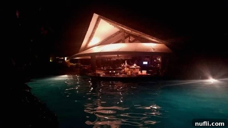 Si Como No Resort Costa Rica Video Tour 11 pool surrounding a bar and tiki hut