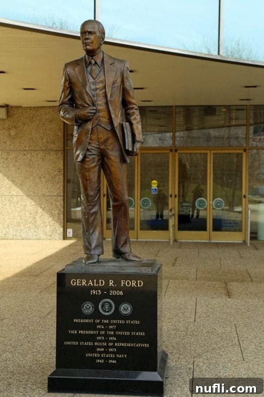 Statue of Gerald Ford outside the museum