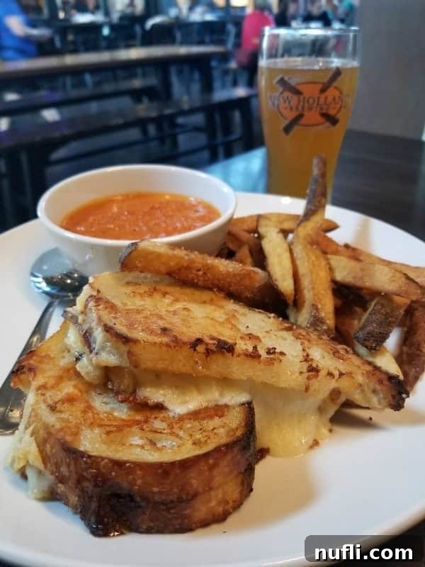 Gourmet grilled cheese and crispy fries