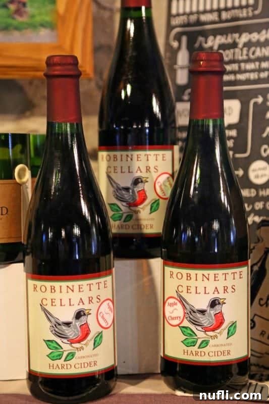 Robinette Cellars hard cider bottles