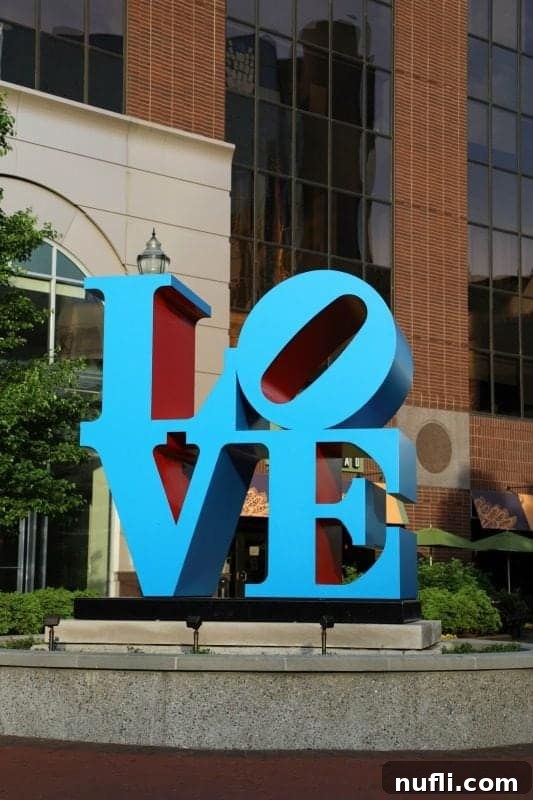 Blue Love Sculpture, a striking piece of public art
