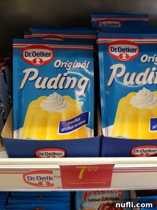 The Real Cost of Groceries in the Czech Republic 17 Dr Oetker original vanilla pudding packages