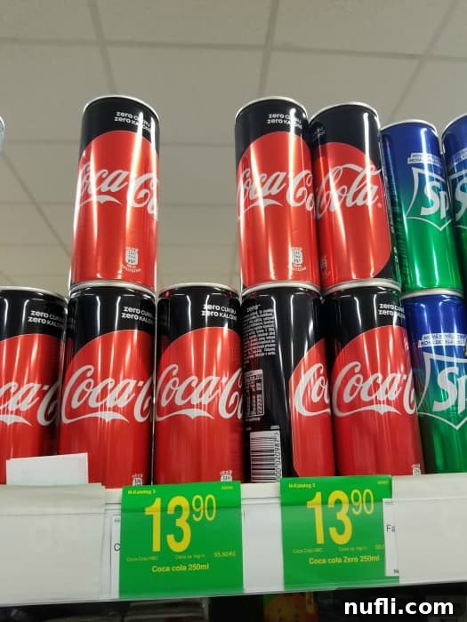 The Real Cost of Groceries in the Czech Republic 4 thin Coke cans and Sprite cans