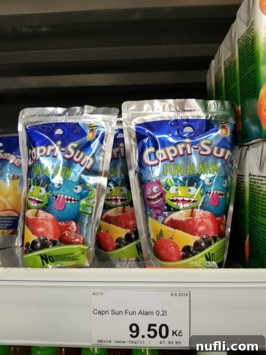 The Real Cost of Groceries in the Czech Republic 5 Capri Sun Fun Alarm pouches