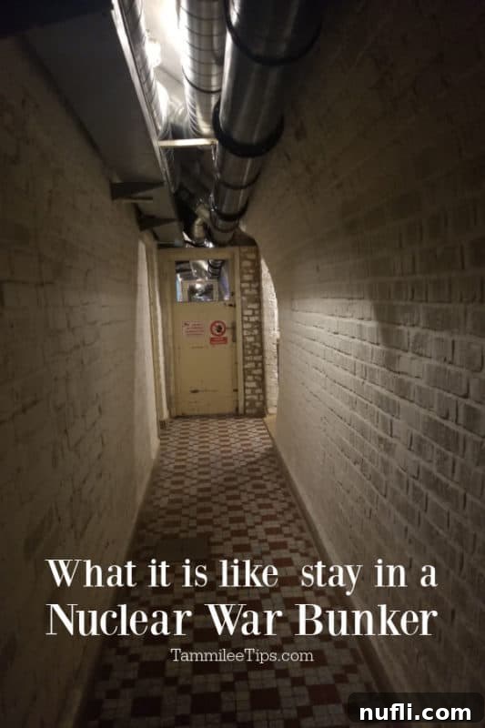 What it is like to stay in a Nuclear War Bunker over a photo of the hallway in the bunker 