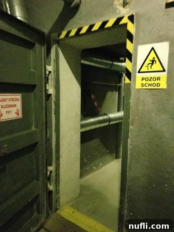 thick concrete entrance into the nuclear war bunker 