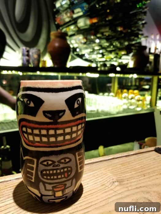 Tiki glass on the bar of Super Panda Circus Speakeasy 