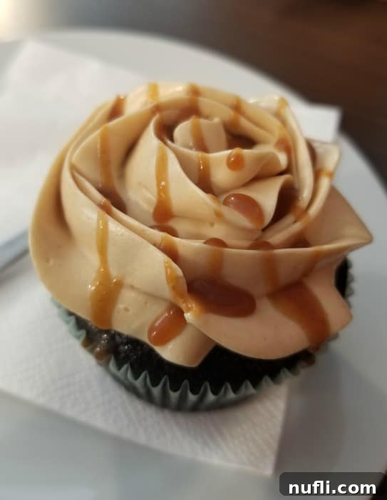 Cupcake with caramel on it 