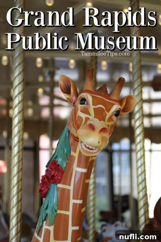 Giraffe carousel ride part of the 1928 Spillman Carousel in the Grand Rapids Public Museum