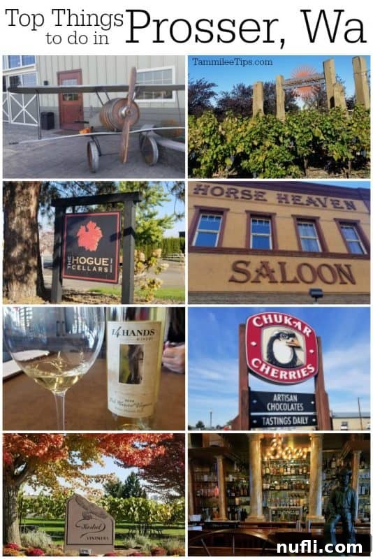 Top things to do in Prosser Wa over a collage of photos 