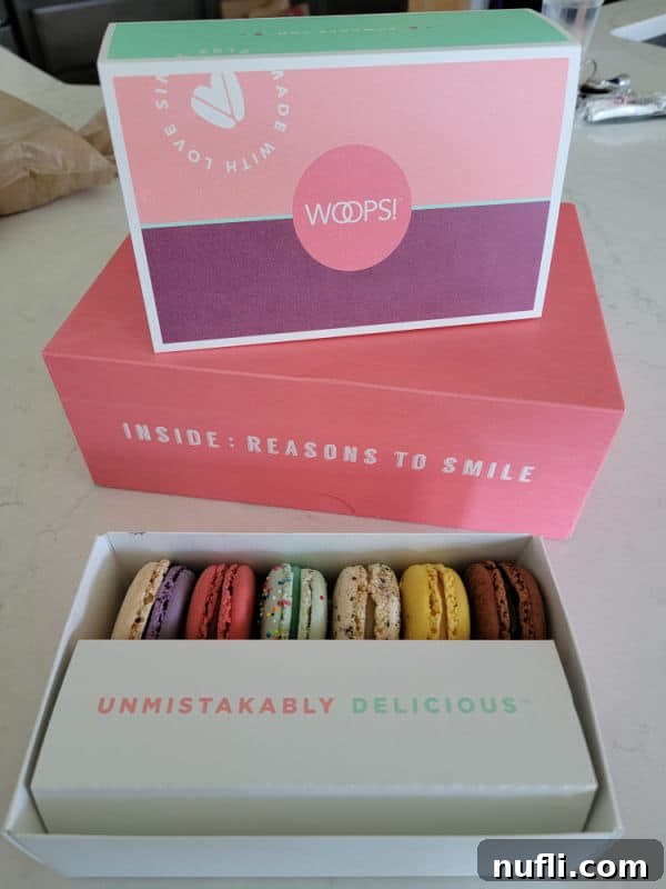 Woops box with macarons