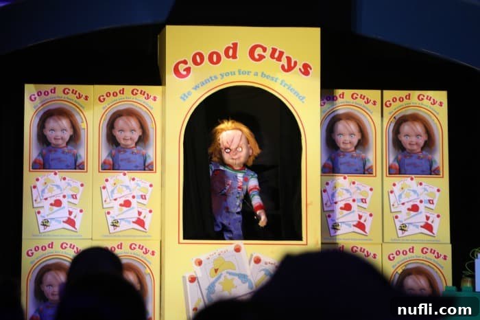 Chucky doll in a hallowen horror display