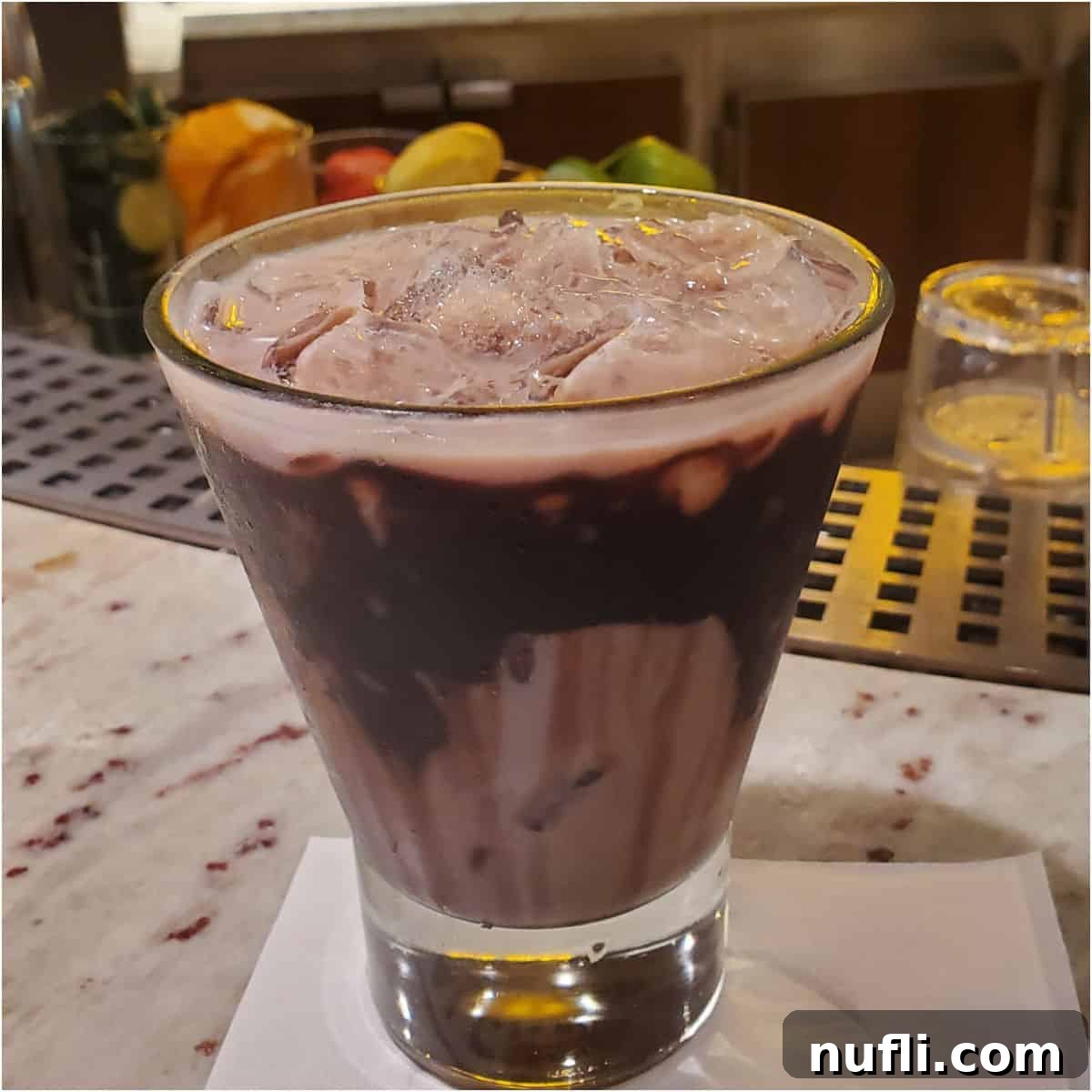 chocolate coated glass with deal closer cocktail