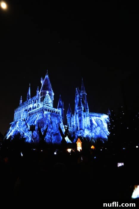 Light projection on Hogwarts Castle 