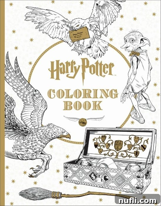 The Harry Potter Coloring Book, filled with detailed scenes and characters waiting to be brought to life with color.