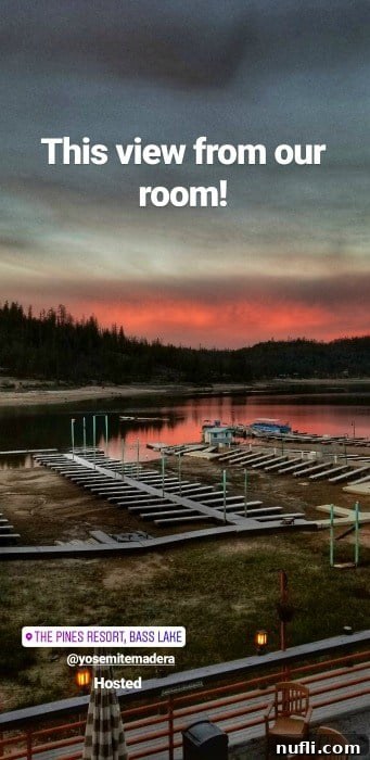 The Pines Resort - Bass Lake, California: A Video Tour 2 View of sunset over Bass Lake in Winter with reflections on the water