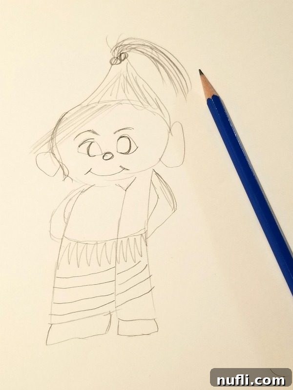 drawing next to a pencil