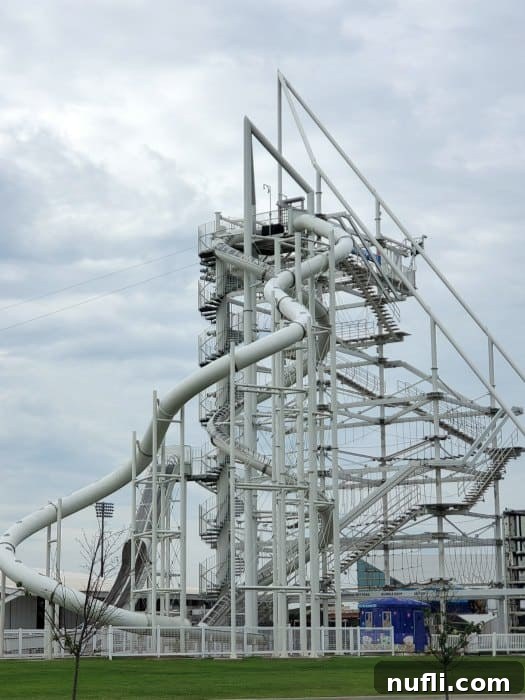 large obstacle course with slide