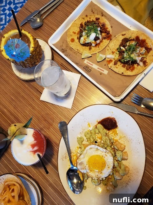Table with plates, drinks, and napkins 