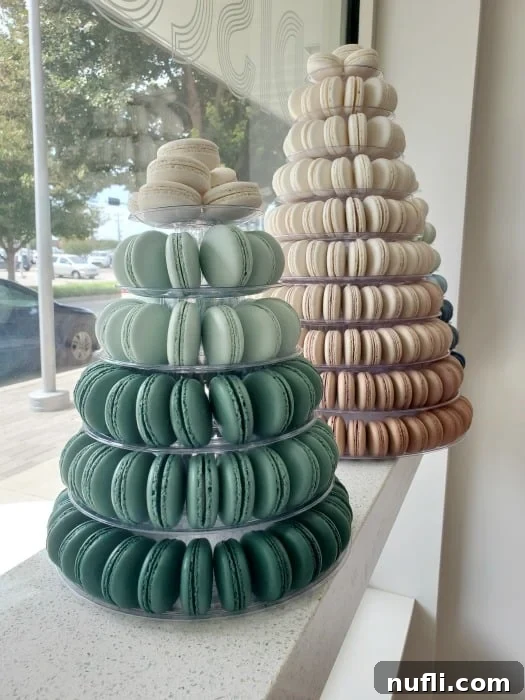 two towers of macarons