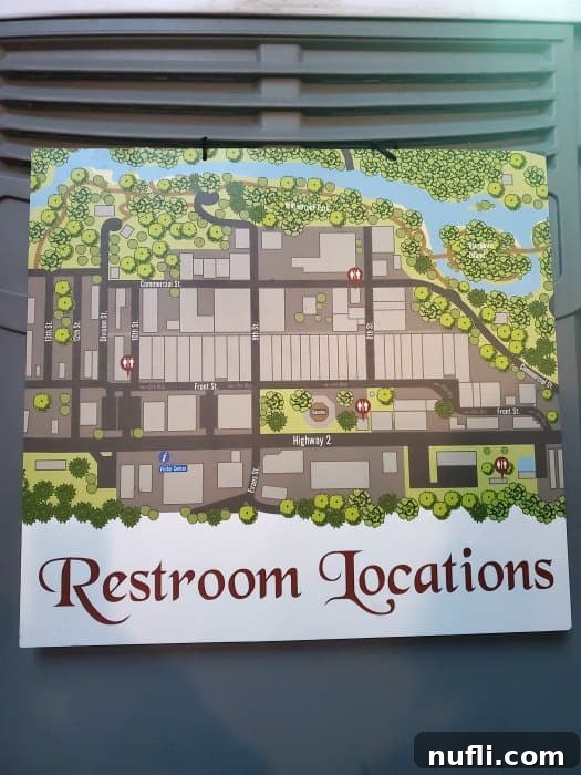 Map of restroom locations in Leavenworth 
