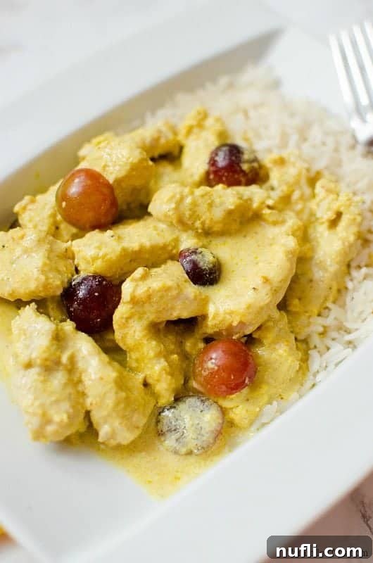 Slow Cooker Turkey Curry Delights 3 Crockpot Turkey Curry on a white plate with rice