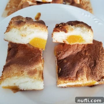 2-Ingredient Peach Bars on a white plate, ready to be enjoyed.