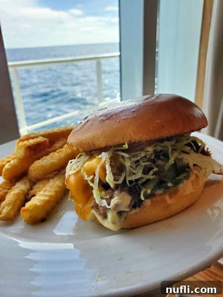 burger and fries on a white plate