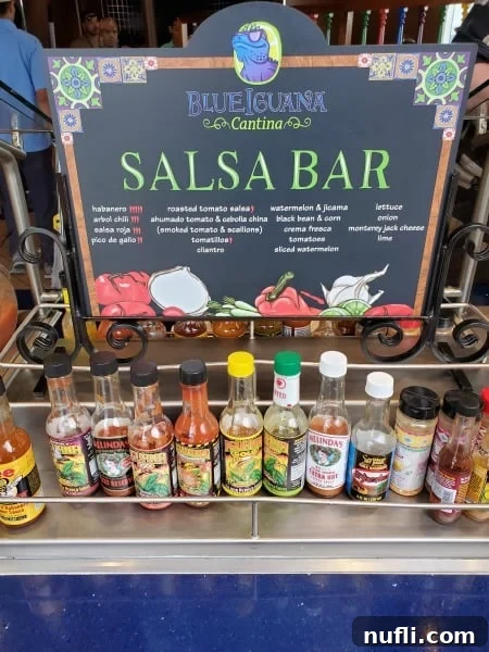 blue iguana cantina salsa bar