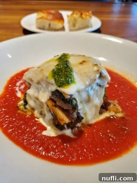 lasagna on a white plate
