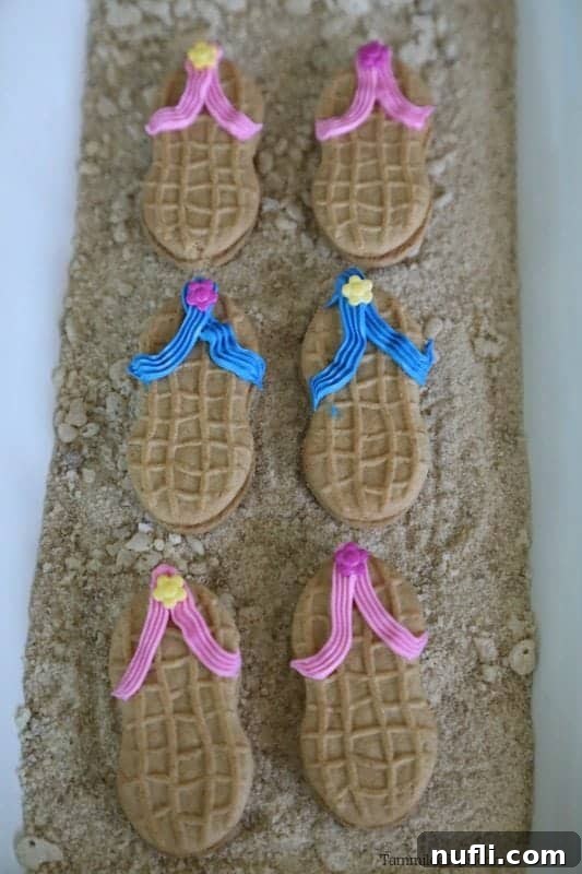 Collection of colorful Nutter Butter flip flops on a white platter, ready to be served