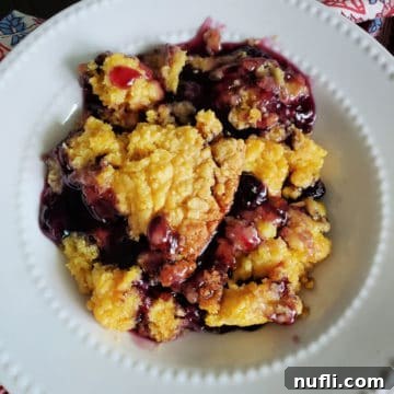 Lemon Blueberry Cake in a white bowl