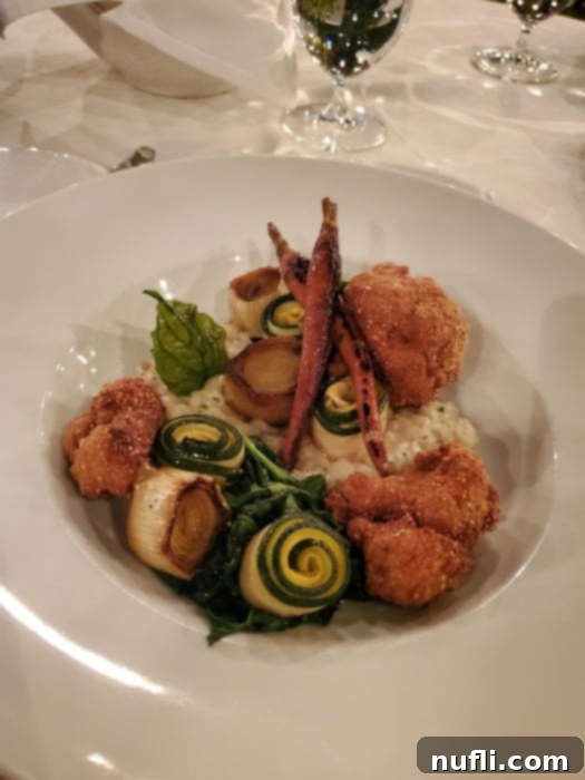 Roasted vegetables in a white plate