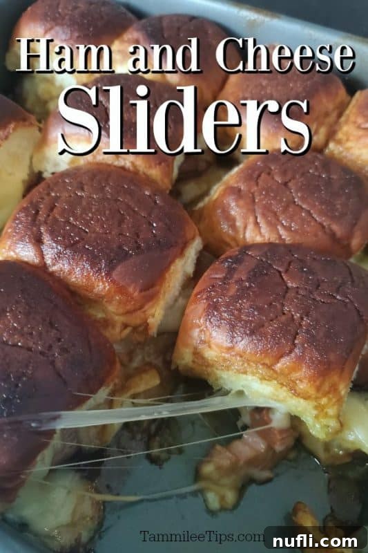 Irresistible Ham and Cheese Sliders, also known as Funeral Sandwiches, ready to be served