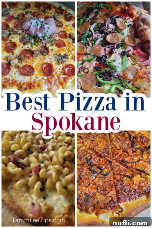 Spokane's Top Pizza Spots 2 Best Pizza in Spokane text between a collage of pizza photos