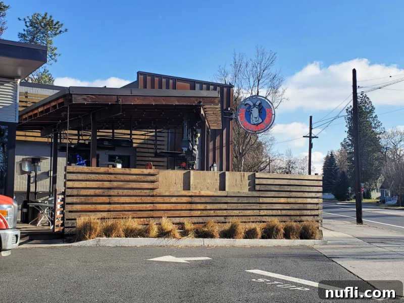 Spokane's Top Pizza Spots 17 Exterior of the Flying Goat with walkway