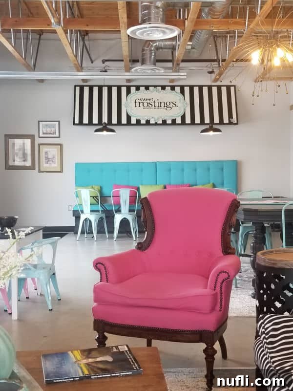 Spokane's Sweetest Spots A Bakery Guide 9 Sweet frostings sign over a pink chair in a bakery