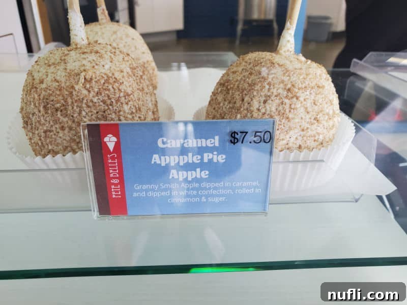 caramel apple pie apple at pete & Belles candy store