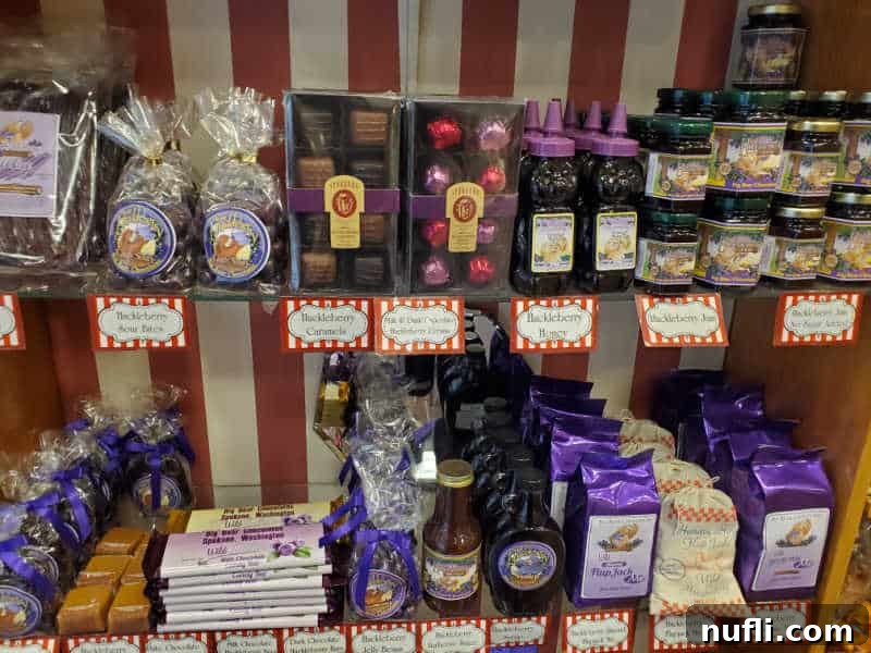 Huckleberry chocolate display with different products