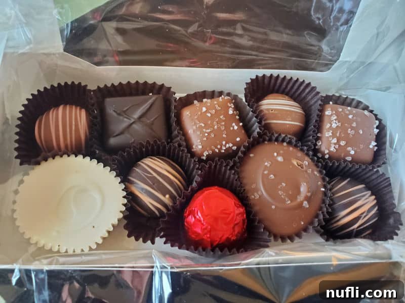 Spokandy chocolates in a white box