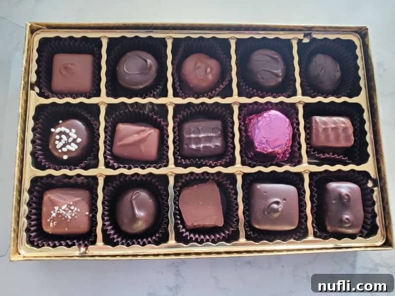 Hallet's gourmet chocolates in a box